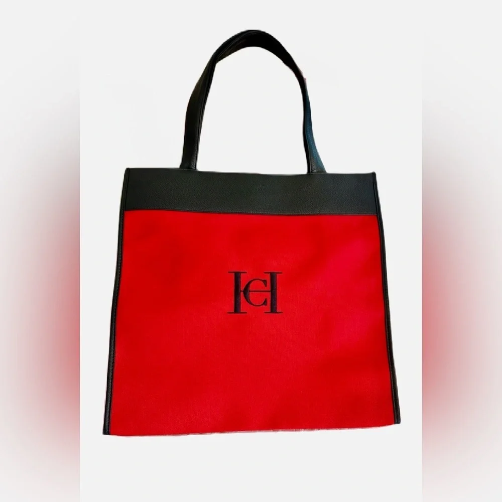 Carolina Herrera Good Girl XL Tote Bag Red & Black NWOT - Picture 2 of 11